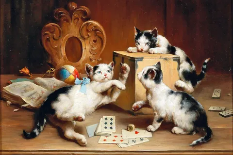 Игривые котята Карл Райхерт