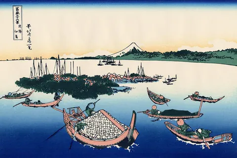 L’Île Tsukuda dans la province de Musashi