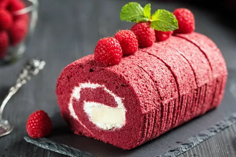 Gâteau roulé à la framboise