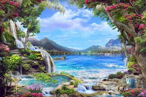 湖畔的美丽花园
