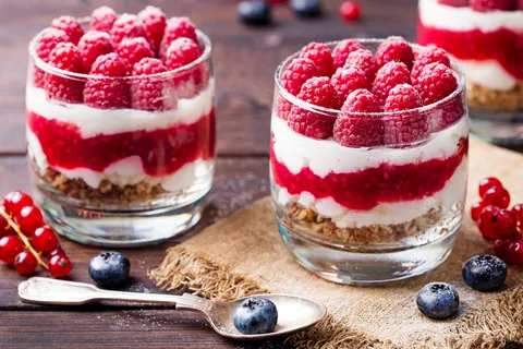 Postre de frambuesa