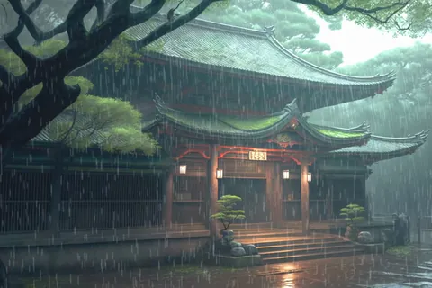 Sanctuaire par un mystérieux jour de pluie
