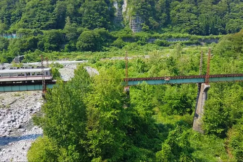 新緑の常願寺川
