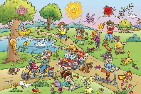 Niños jugando al aire libre