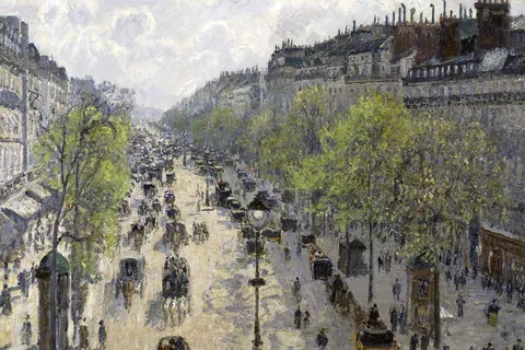 Boulevard Montmartre, lente / Camille Pissarro